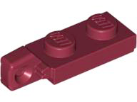 Hinge Plate 1 x 2 Locking with 1 Finger On End, with Groove in Dark Red