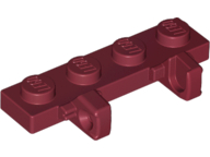 Hinge Plate 1 x 4 Locking Dual 1 Finger in Dark Red