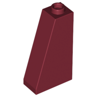 Brick Sloped 75° 2 x 1 x 3 with Hollow Stud in Dark Red