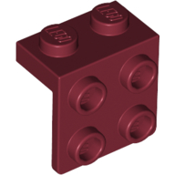 Bracket 1 x 2 - 2 x 2 in Dark Red