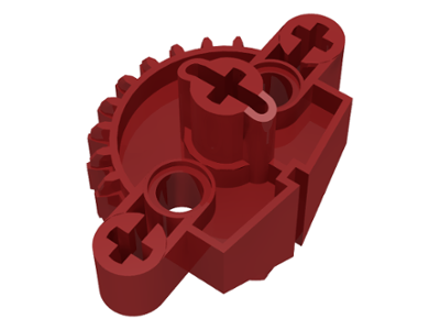 Large Figure Skeletal, Torso, Gear 9 Tooth with 3 Axle Holes and 2 Holes (Matoran) in Dark Red