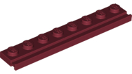 Plate Special 1 x 8 with Door Rail in Dark Red