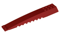 Brick Wedged, Curved 16 x 4 Triple with Inner Ridges in Dark Red