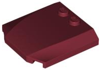 Brick Wedged, Curved Triple 4 x 4 x 2/3 with 2 Studs in Dark Red