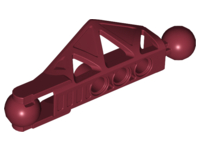 Large Figure Skeletal, Limb, with 2 Ball Joints, and 3 Holes (Rahkshi) in Dark Red