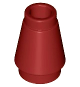 Cone 1 x 1 [Top Groove] in Dark Red