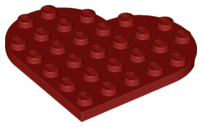 Plate Angled 6 x 6 Heart Shape in Dark Red