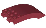 Windscreen 8 x 4 x 2 Curved [2 Dual-Fingered Click Hinges] in Dark Red