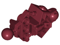 Large Figure Skeletal, Limb, with 2 Ball Joints, and 3 Holes (Vahki) in Dark Red