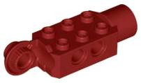 Technic Brick Special 2 x 3 with Pin Holes, Rotation Joint Ball Half [Vertical Side], Rotation Joint Socket in Dark Red