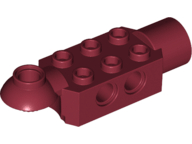 Technic Brick Special 2 x 3 with Pin Holes, Rotation Joint Ball Half [Horizontal Top], Rotation Joint Socket in Dark Red