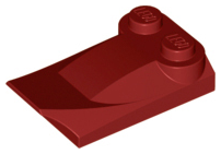 Brick Wedged, Curved 2 x 3 x 2/3 Two Studs, Wing End in Dark Red