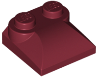 Brick Curved 2 x 2 x 2/3 Two Studs and Curved Slope End in Dark Red