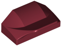 Brick Wedged, Curved 1 x 2 x 2/3 No Studs, Wing End in Dark Red