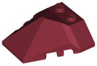 Brick Wedged, Sloped 4 x 4 Pyramid Center in Dark Red