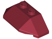 Brick Wedged, Sloped 45° 2 x 4 Triple in Dark Red