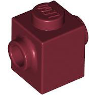 Brick Special 1 x 1 with Studs on 2 Sides in Dark Red