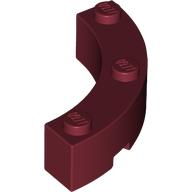 Brick Round Corner 4 x 4 Macaroni Wide with 3 Studs in Dark Red