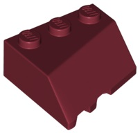 Brick Wedged, Sloped 45° 3 x 3 Right in Dark Red