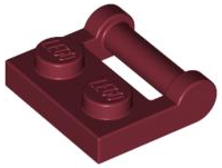 Plate Special 1 x 2 [Side Handle Closed Ends] in Dark Red