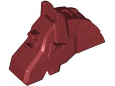 Animal / Creature Accessory, Horse Battle Helmet [Angular, Front Clip] in Dark Red