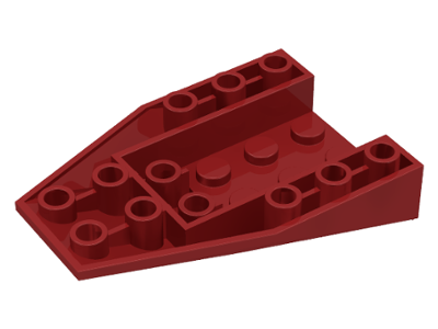 Brick Wedged, Sloped Inverted 6 x 4 with 2 Stud Connections in Dark Red