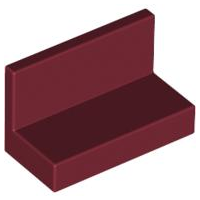 Panel 1 x 2 x 1 [Square Corners] in Dark Red