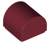 Brick Curved 1 x 1 x 2/3 Double Curved Top, No Studs in Dark Red