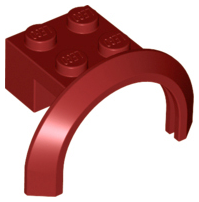 Wheel Arch, Mudguard 4 x 2 1/2 x 2 with 2 x 2 Plate in Dark Red
