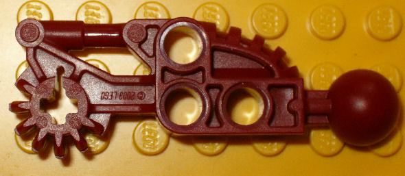 Large Figure Skeletal, Limb, with Ball Joint, and Gear with Axle Hole (Toa Hordika) in Dark Red