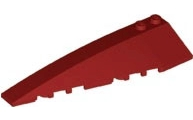 Brick Wedged, Curved 10 x 3 Left in Dark Red