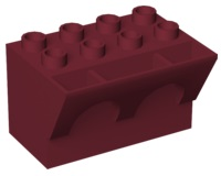 Duplo Brick 4 x 3 x 3 Wry Inverted in Dark Red