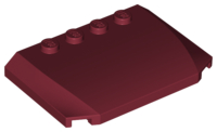 Brick Wedged, Curved Triple 4 x 6 x 2/3 with 4 Studs in Dark Red