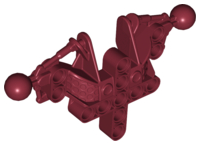 Large Figure Skeletal, Torso, Upper, with 2 Ball Joints (Toa Inika) in Dark Red