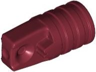 Hinge Cylinder 1 x 2 Locking with 1 Finger and Axle Hole On Ends [No Side Slots] in Dark Red