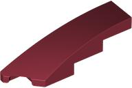 Brick Wedged, Curved 1 x 4 with Stud Notch Left in Dark Red