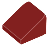 Brick Sloped 30° 1 x 1 x 2/3 (Cheese Slope) in Dark Red