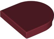 Tile Round 2 x 2 Half Circle in Dark Red