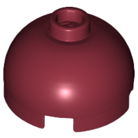 Brick Round 2 x 2 Dome Top, Vented Stud in Dark Red