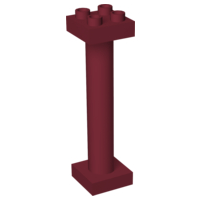 Duplo Support Column 2 x 2 x 6 Round with Open Latticed Back in Dark Red