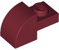 Brick Curved 1 x 2 x 1 with Curved Top in Dark Red