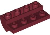 Brick Curved Inverted 2 x 4 with 1 x 4 Cutouts in Dark Red