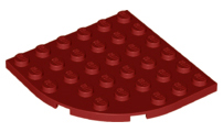 Plate Round Corner 6 x 6 in Dark Red