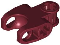 Technic Axle Connector 2 x 3 with Ball Socket, Closed Sides, Squared Ends in Dark Red
