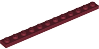 Plate 1 x 12 in Dark Red