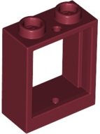 Window 1 x 2 x 2 Flat Front in Dark Red