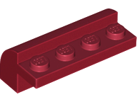 Brick Curved 2 x 4 x 1 1/3 in Dark Red
