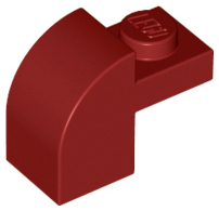 Brick Curved 1 x 2 x 1 1/3 with Curved Top in Dark Red