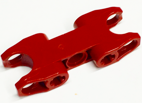 Technic Axle and Pin Connector 2 x 5 with Two Ball Joint Sockets [Closed Sides] [Closed Axle Holes] in Dark Red