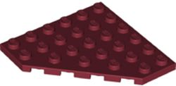 Wedge Plate 6 x 6 Cut Corner in Dark Red